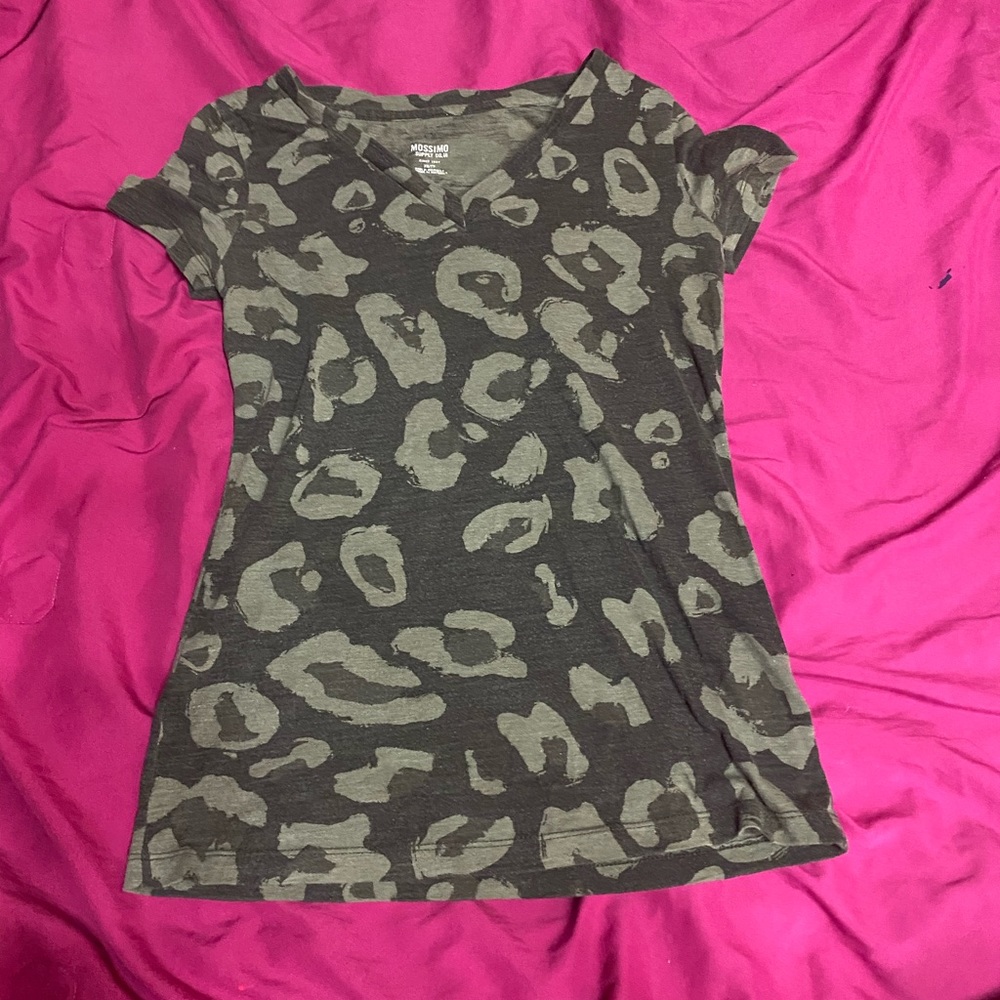 Green animal print shirt